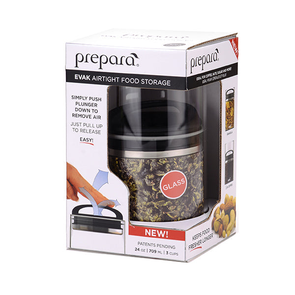 Prepara Evak Black Gloss Compact Handle - Medium- 709ml