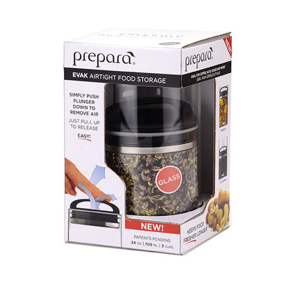 Prepara Evak Black Gloss Compact Handle - Medium- 709ml