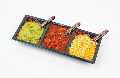 Prepara 3 Section Taco Topping Tray Day of the Dead Edition