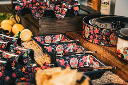 Prepara 3 Section Taco Topping Tray Day of the Dead Edition