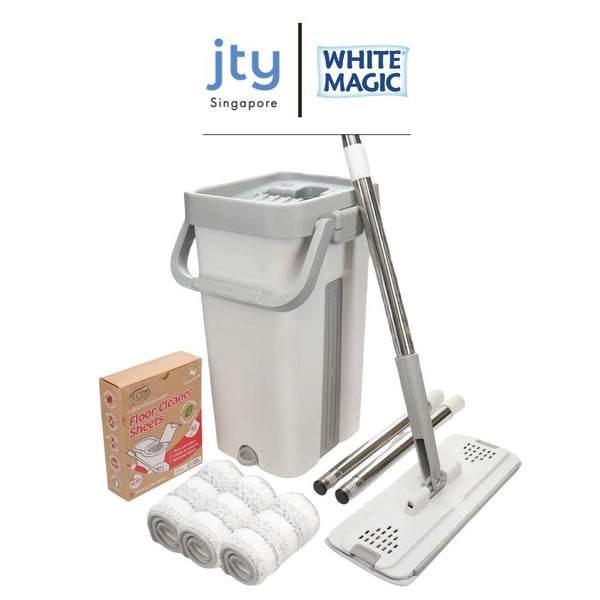 White Magic Flat Mop & Bucket Set