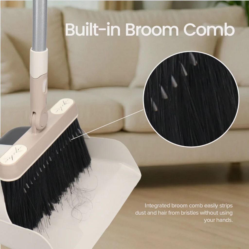 White Magic Indoor Outdoor Broom & Dustpan Set