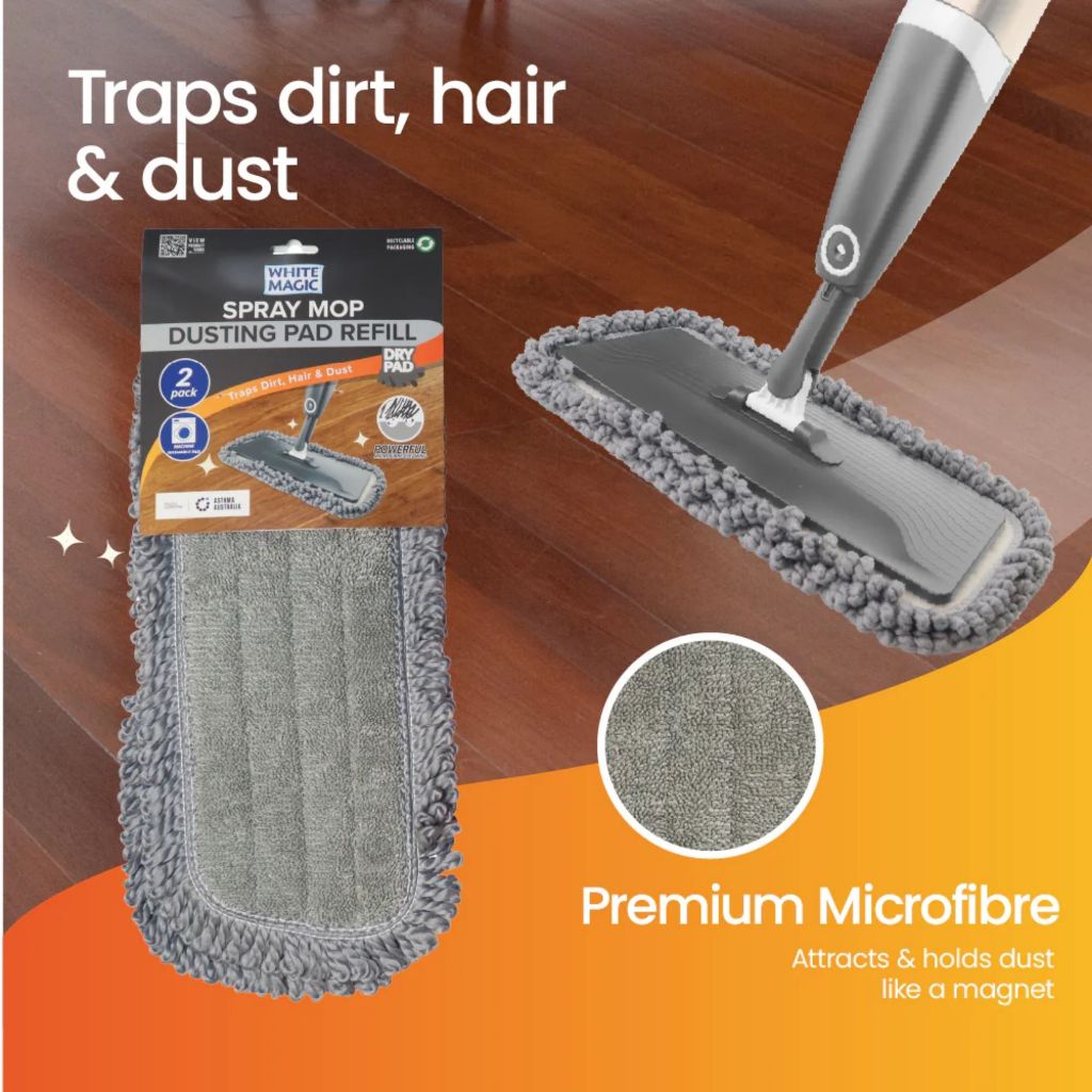 White Magic Spray Mop Dusting Pad Refill (Grey)