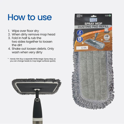 White Magic Spray Mop Dusting Pad Refill (Grey)