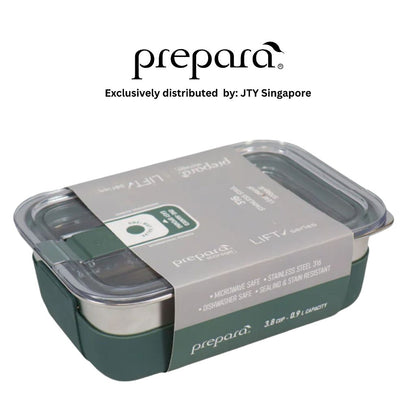 Prepara Lift Stainless Steel Container 900ml - Black/Olive/Beige