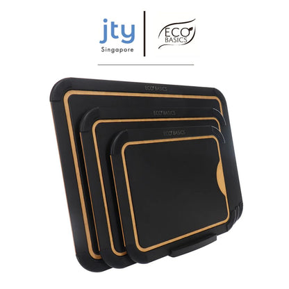 Eco Basics Carving Board with Juice Groove - Black / Natural (Small / Medium / Large / Set)