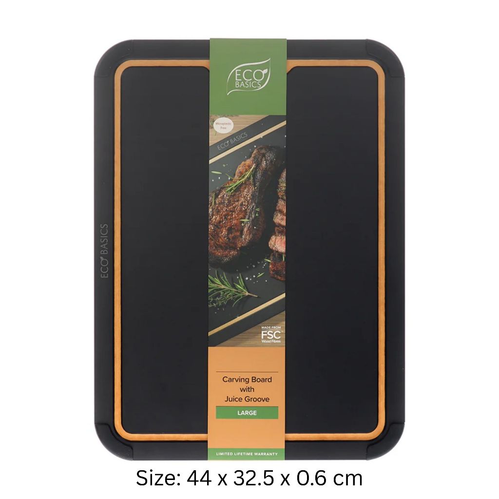 Eco Basics Carving Board with Juice Groove - Black / Natural (Small / Medium / Large / Set)