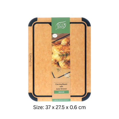 Eco Basics Carving Board with Juice Groove - Black / Natural (Small / Medium / Large / Set)