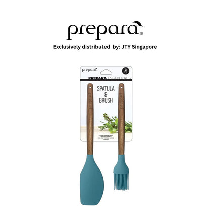 Prepara Spatula & Brush - (Grey/Wood , Blue/Wood , Grey Silicone)