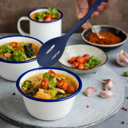 Prepara Slotted Turner & Spoon (Stainless Steel / Silicone - Pink/Blue/Grey)