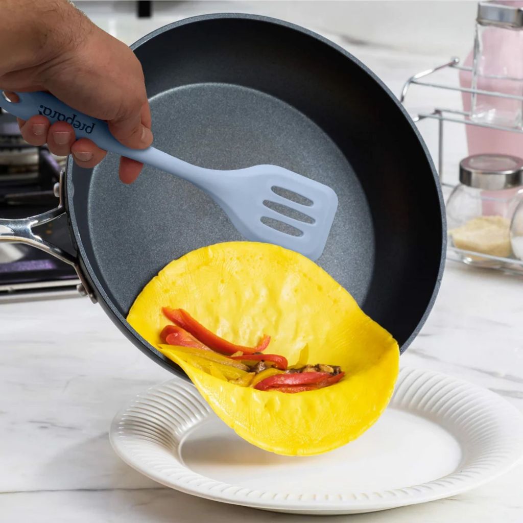 Prepara Slotted Turner & Spoon (Stainless Steel / Silicone - Pink/Blue/Grey)