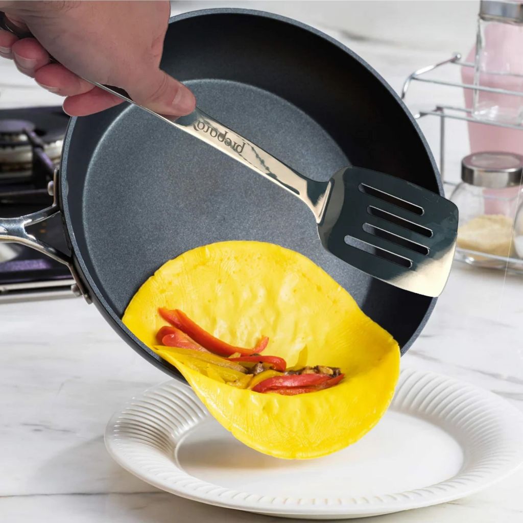 Prepara Slotted Turner & Spoon (Stainless Steel / Silicone - Pink/Blue/Grey)