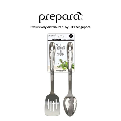 Prepara Slotted Turner & Spoon (Stainless Steel / Silicone - Pink/Blue/Grey)