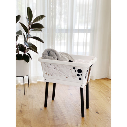 White Magic Laundry Basket on Legs (White / Pink / Blue)