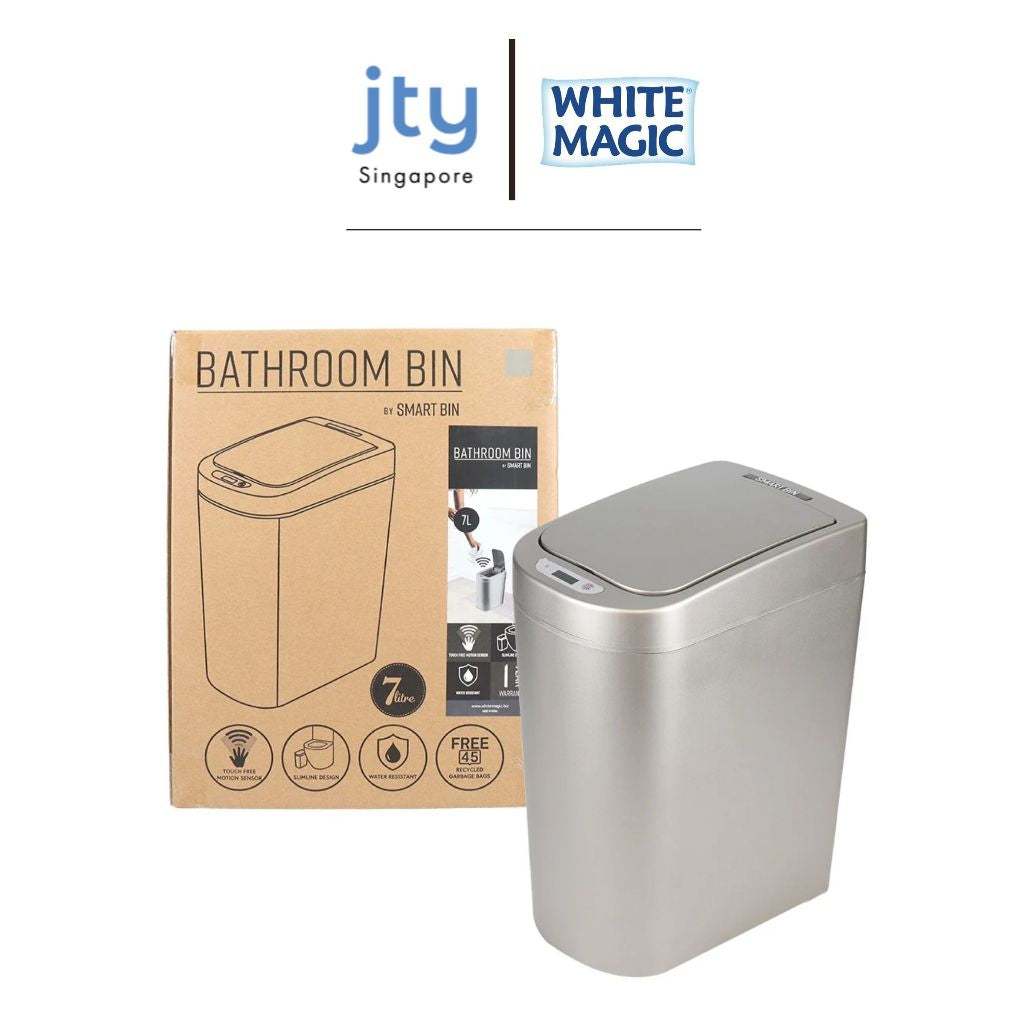 White Magic Smart Bin Bathroom Bin (Black / White / Stainless Steel)