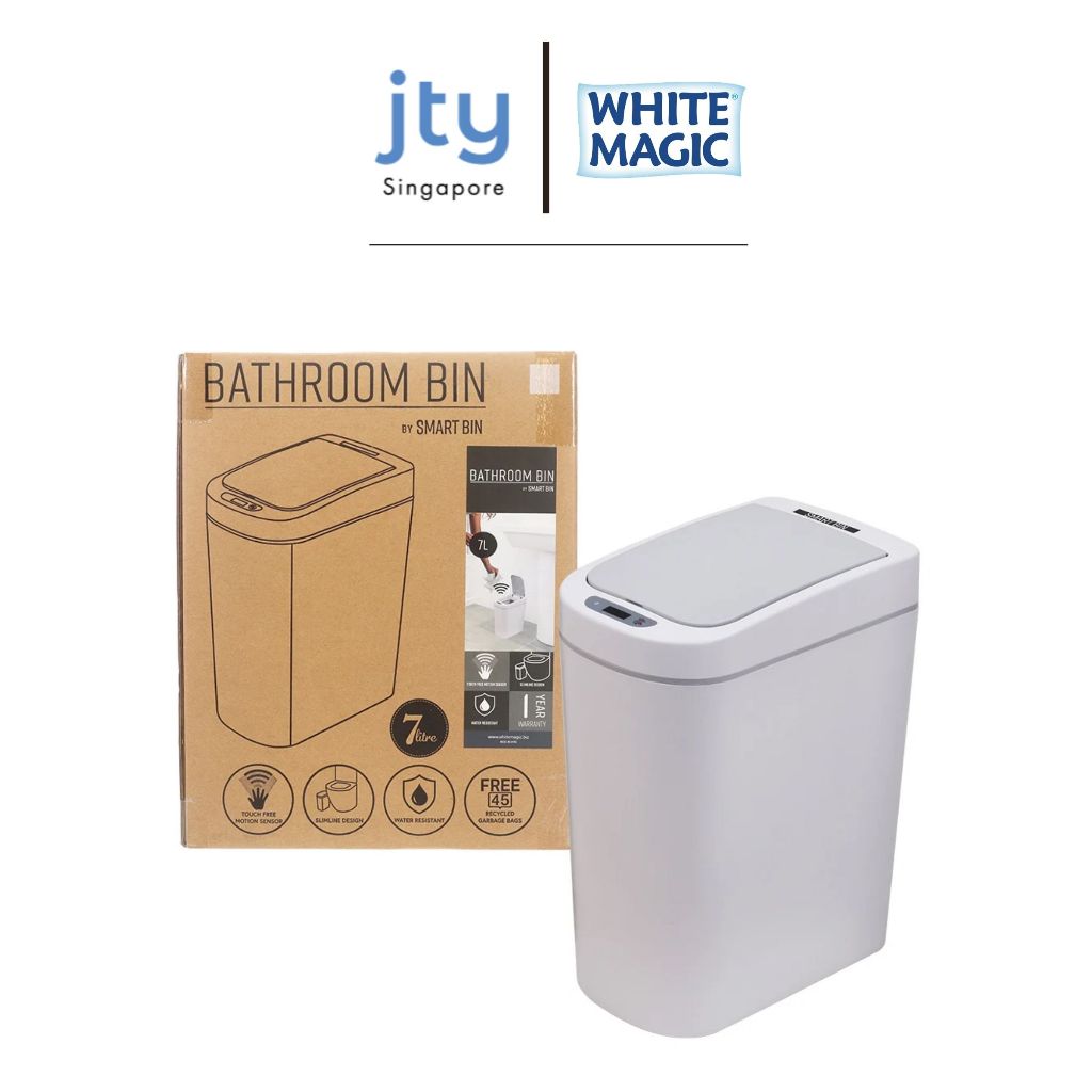 White Magic Smart Bin Bathroom Bin (Black / White / Stainless Steel)