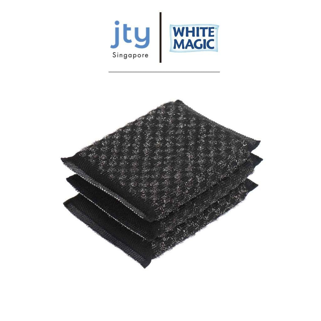 White Magic Stainless Steel Scrubbing Sponge 3 in a Pack (13 x 9 x 2 cm | 430 Stainless Steel)