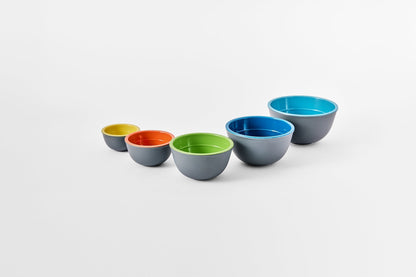 Prepara Two-Tone Melamine Pinch Bowls - 5 Piece Set