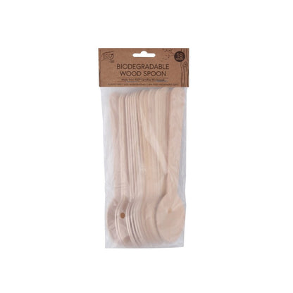 Eco Basics Biodegradable Wood Spoon – 18pcs