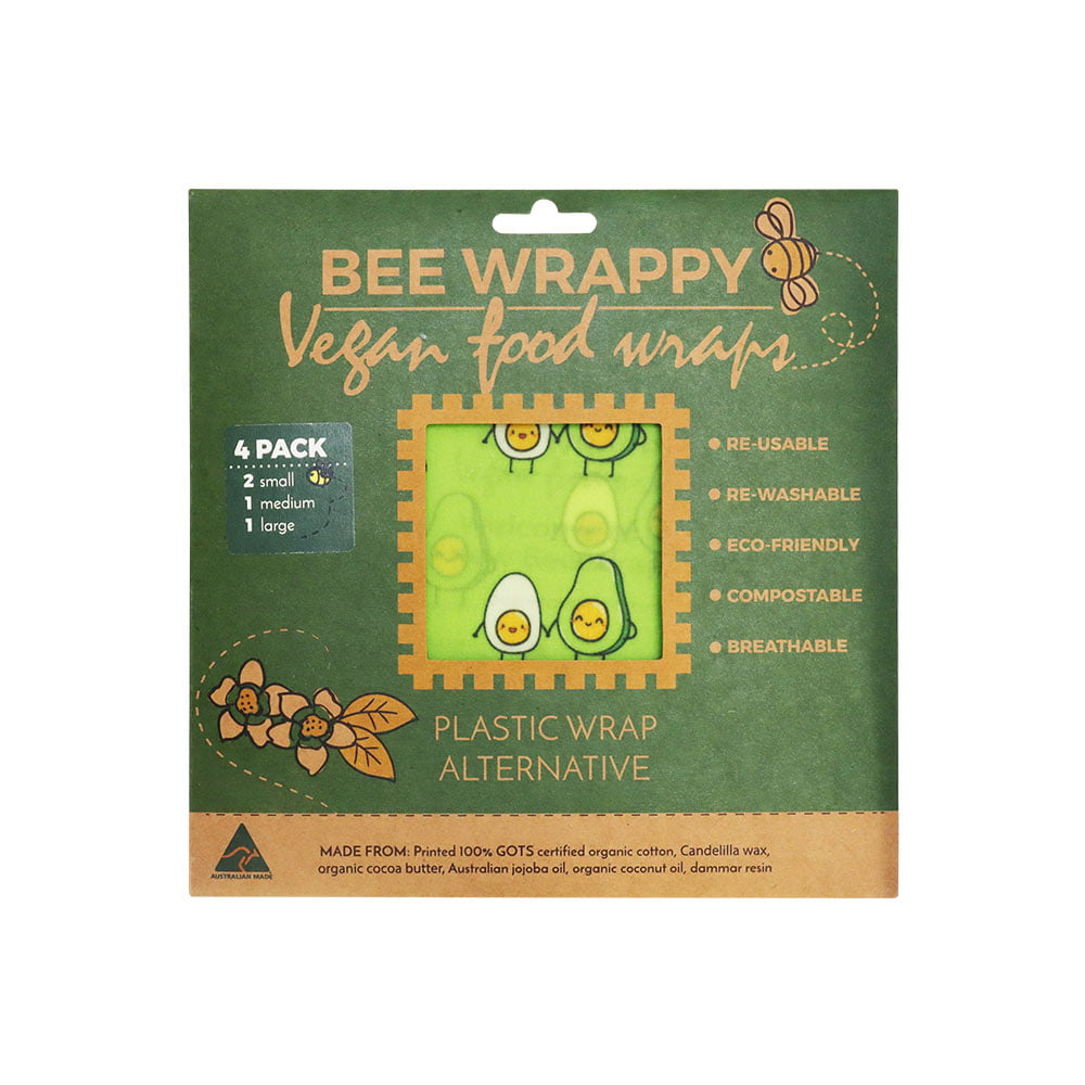 Bee Wrappy Food Wraps 4 Pack Vegan