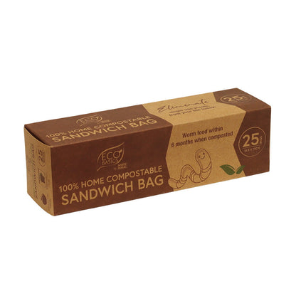 Eco Basics 100% Home Compostable Sandwich Bag 25pcs