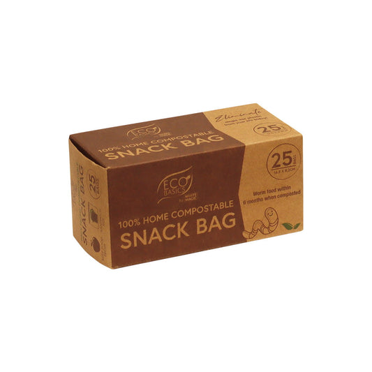 100% Home Compostable Snack Bag 25pcs